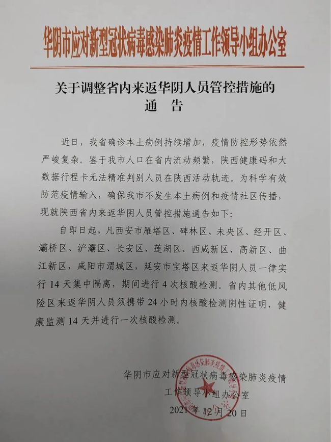 最新陕西省对返陕人员规定,陕西省最新发布返省人员管控措施。