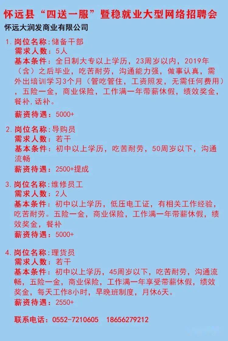 怀远招聘网最新招聘,怀远人才市场最新职位发布